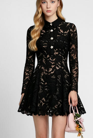 black lace dress